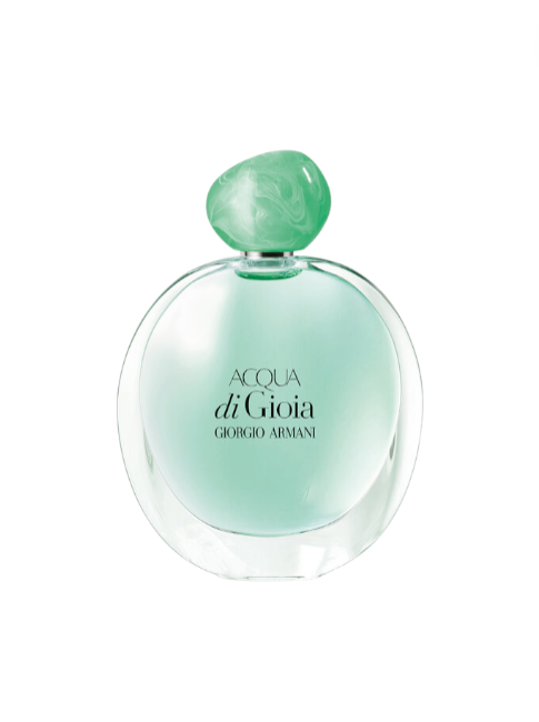 Giorgio Armani Acqua di Gioia perfume bottle on a white background. Monza Outlet