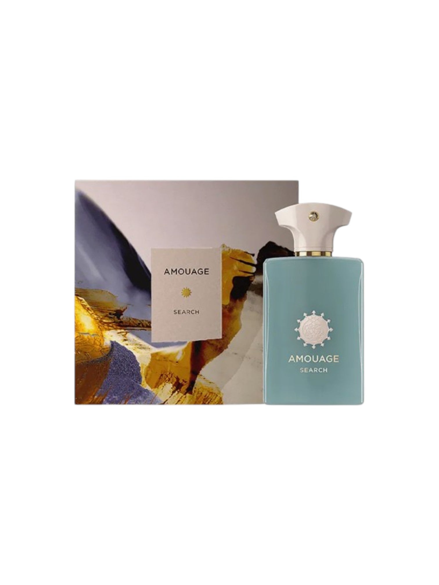 Amouage perfume bottle with packaging on a white background. Amouage, Monza Outlet, Monza Fashion, Shein Outlet
