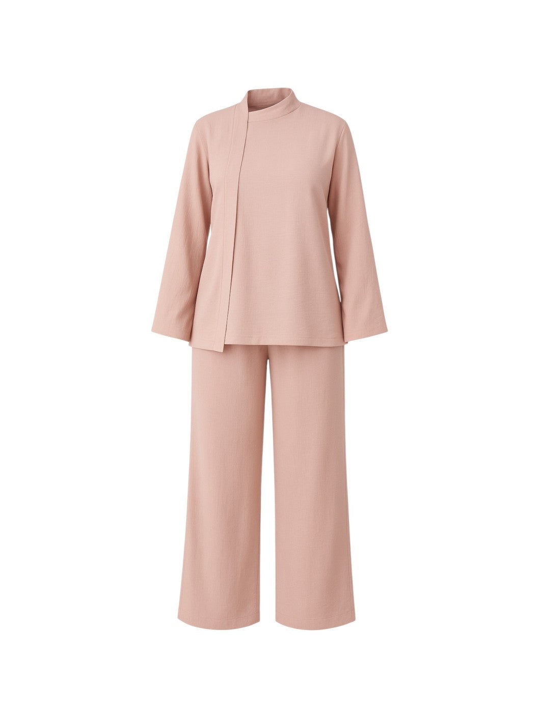 Pink suit with jacket and wide-leg pants on a white background Antler Monza Italy Monza Outlet