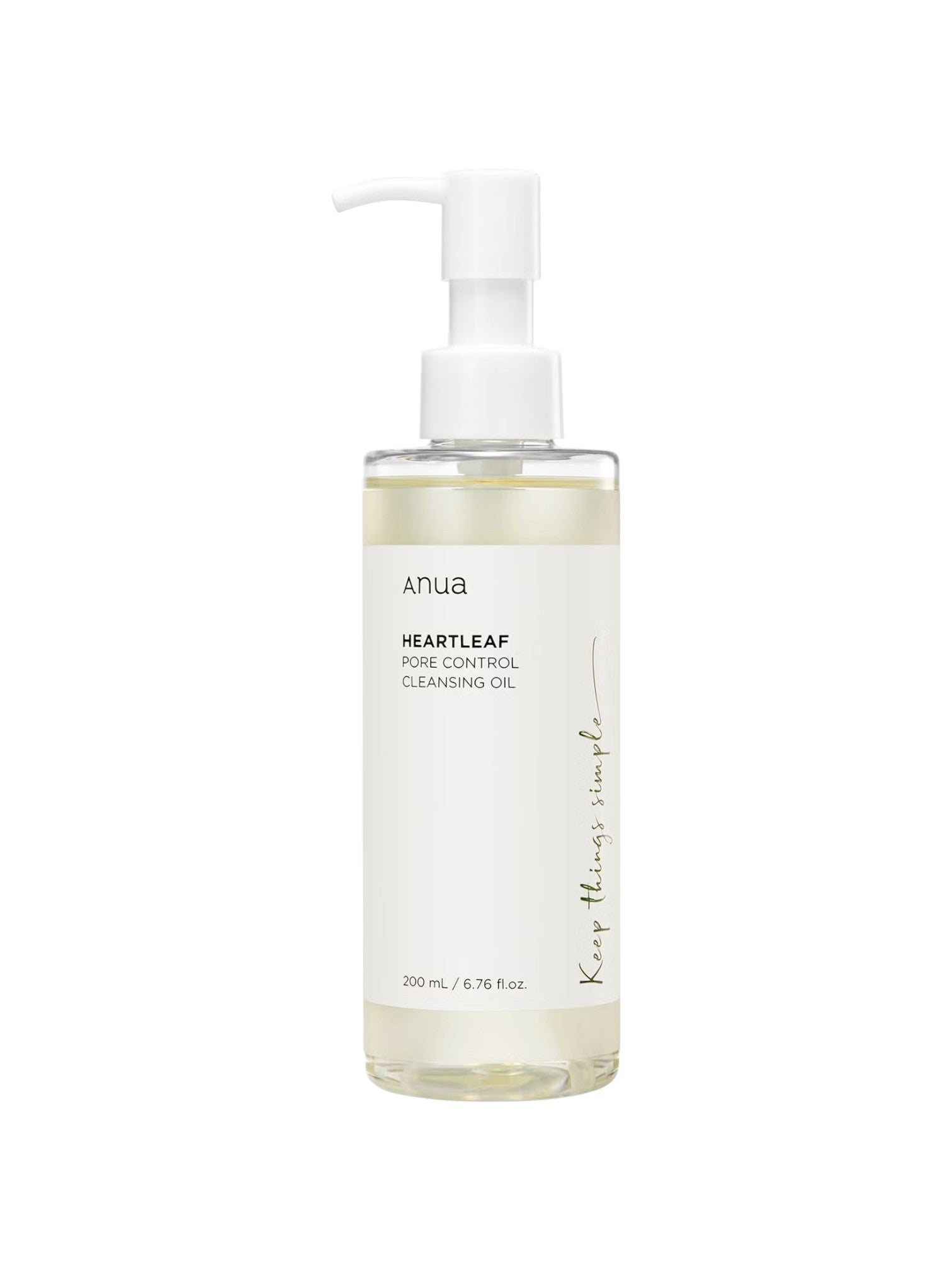 Bottle of anua Heartleaf Pore Control Cleansing Oil on a white background. Anua, Monza Outlet, Monza Fashion, Shein Outlet