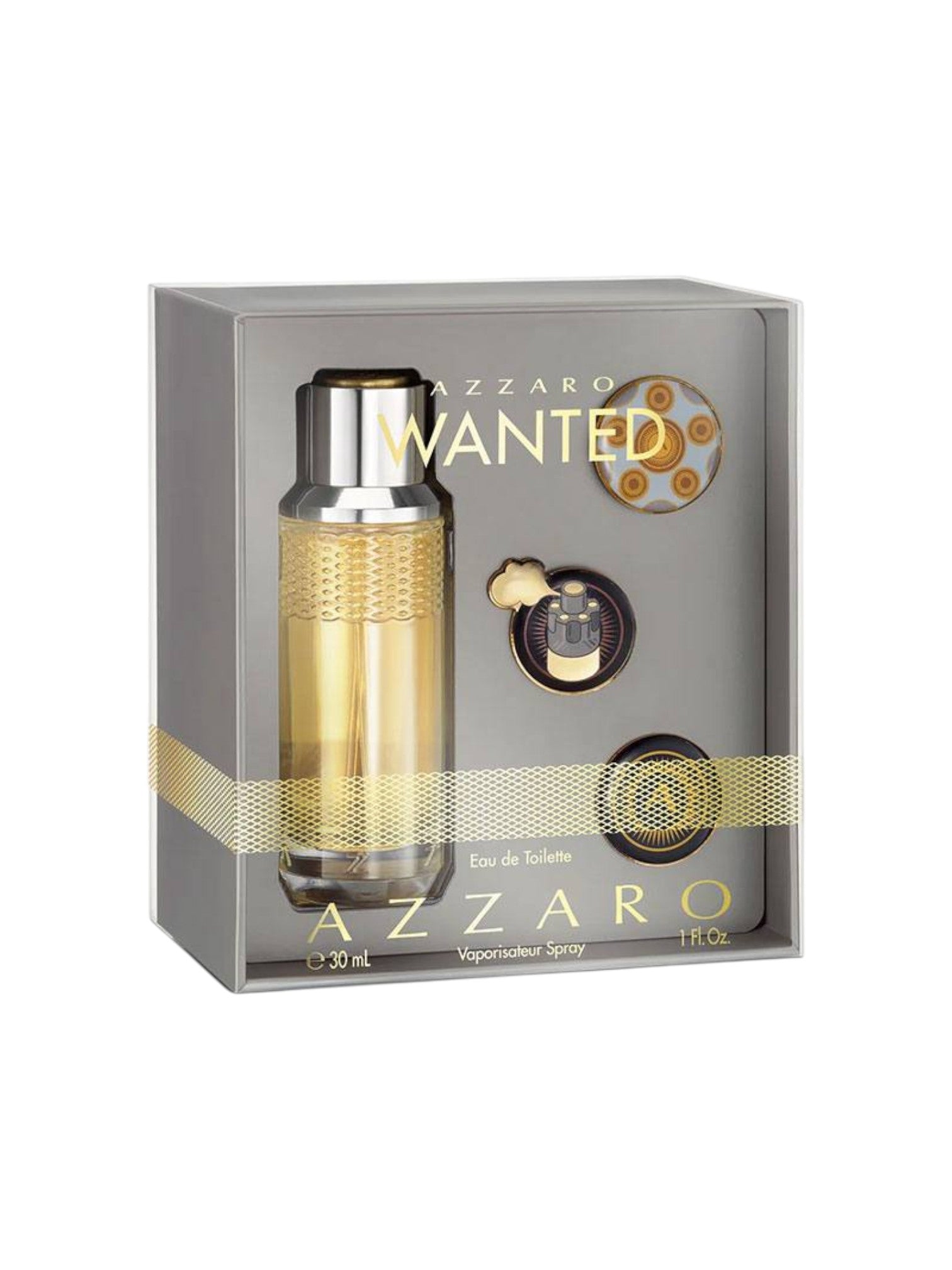 Azzaro Wanted perfume set in packaging on a white background. Azzaro, Monza Outlet, Monza Fashion, Shein Outlet