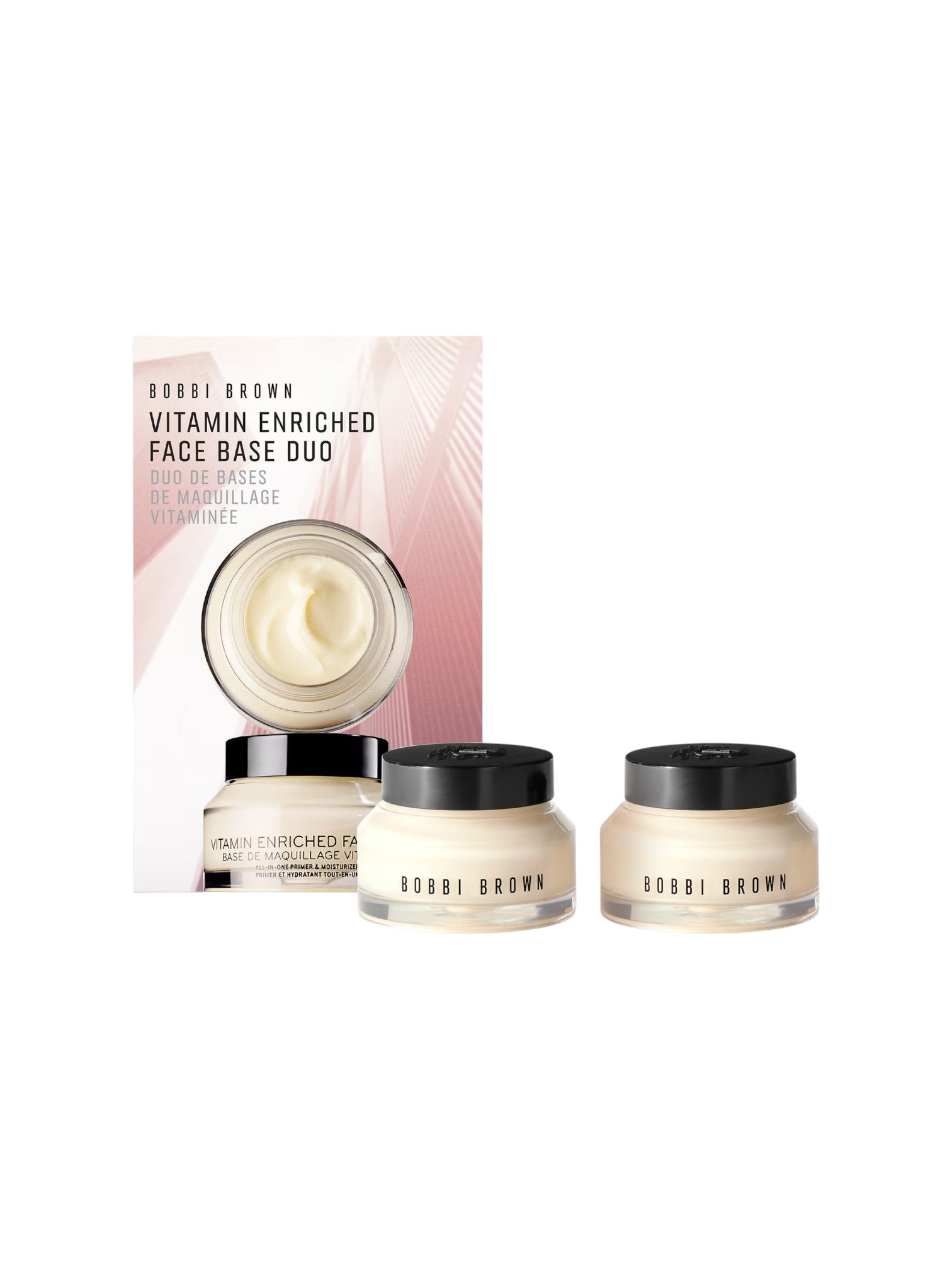 Bobbi Brown Vitamin Enriched Face Base Duo with packaging on a white background. Bobbi Brown, Monza Outlet, Monza Fashion, Shein Outlet