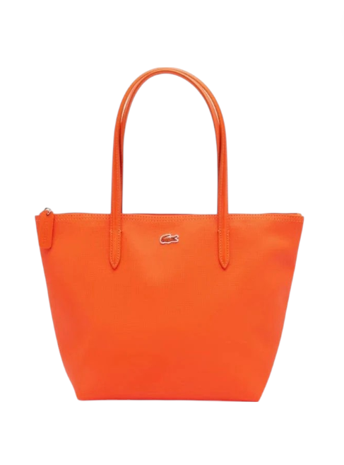 Orange tote bag with a brand logo on a white background Lacoste Monza Outlet Monza Italy