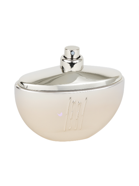 Silver perfume bottle on a white background Cerruti Monza Outlet