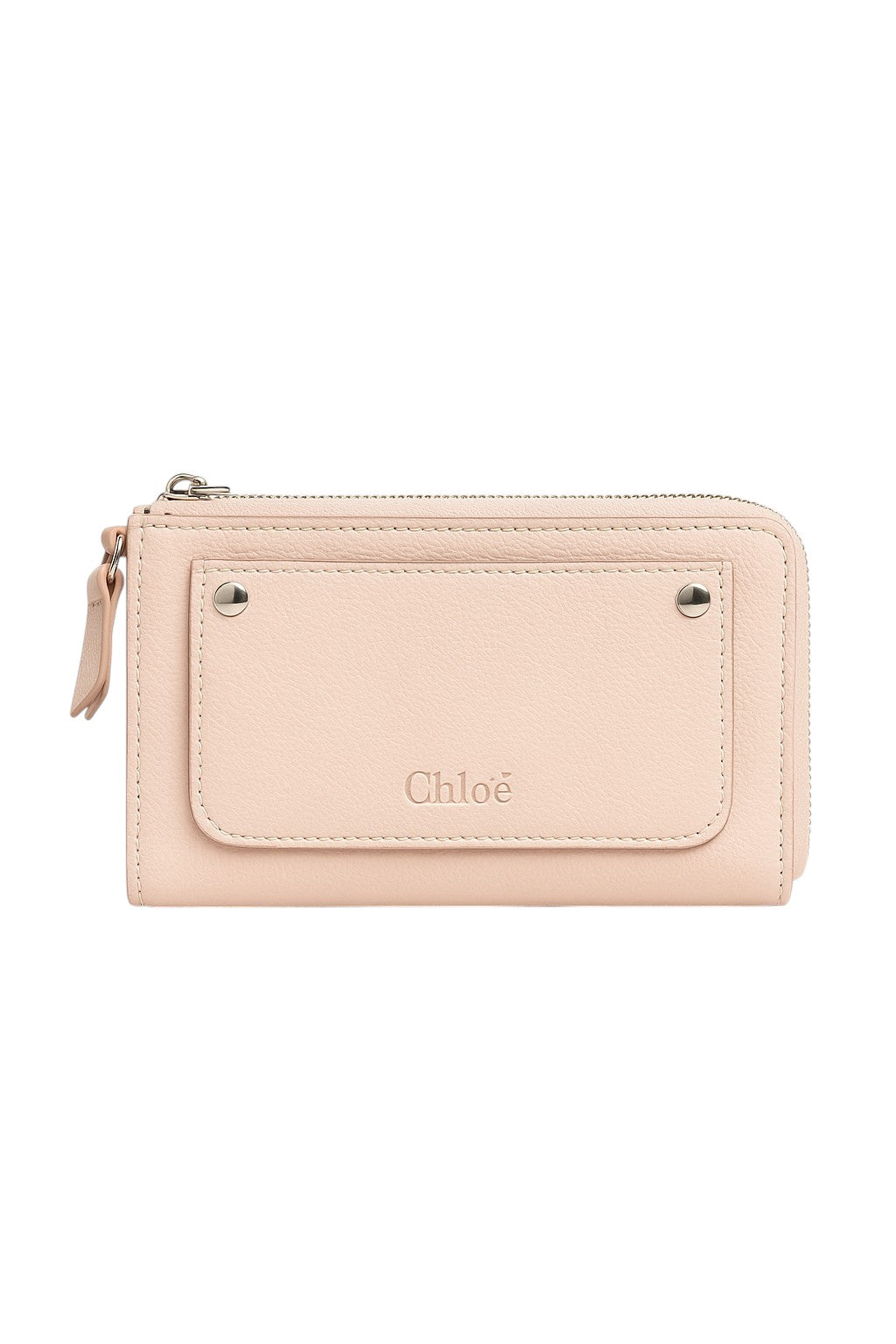 Pink wallet with Chloe branding on a white background Chloé Monza Outlet