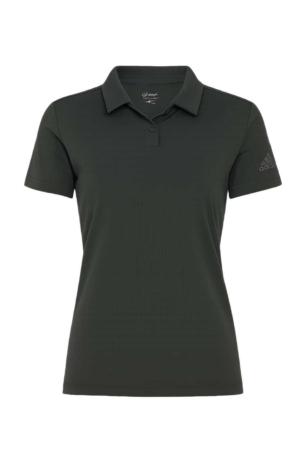 Black polo shirt with Adidas logo on a white background monza outlet, Shein outlet, monza fashion