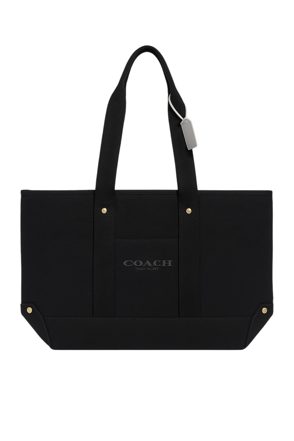 Black Coach tote bag on a white background Coach Monza Outlet