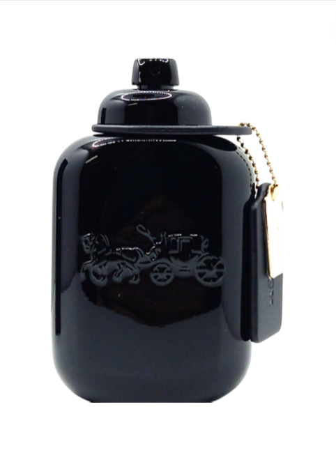 Black water bottle with a logo on a white background Coach Monza Outlet