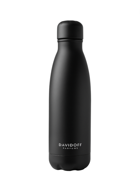 Black water bottle with DAVIDOFF branding on a white background Monza Outlet