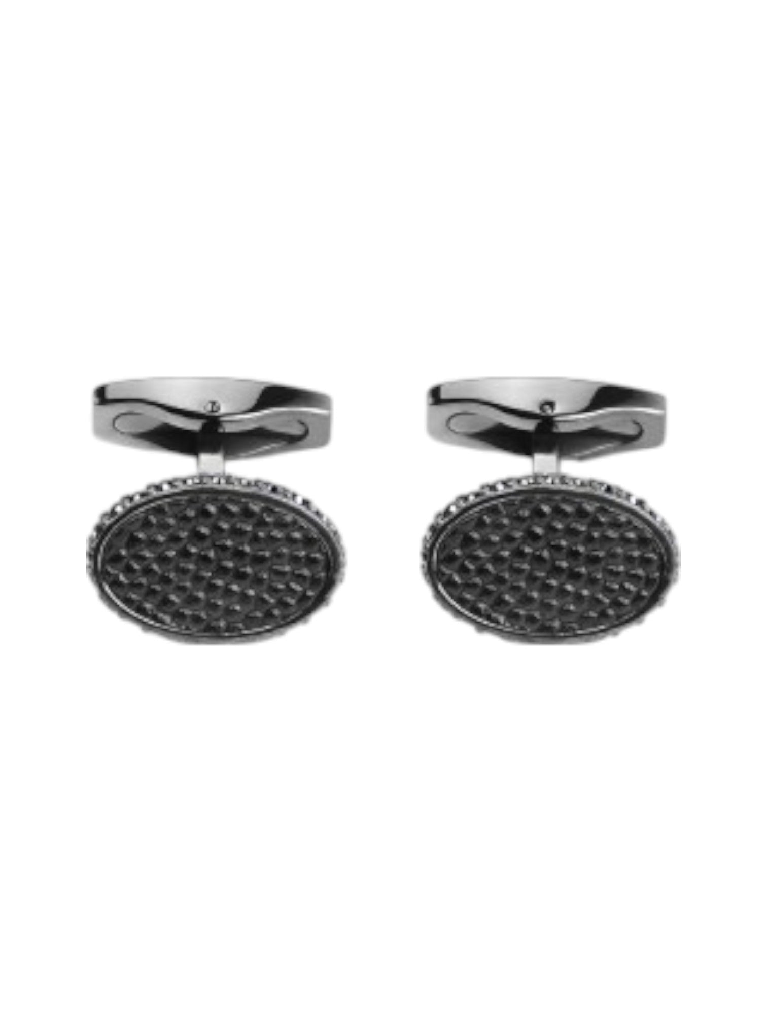 Pair of black and silver cufflinks on a white background Swarovski Monza Outlet, Monza Fashion, Shein Outlet