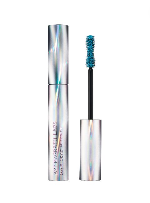 Mascara with iridescent casing and blue brush on a white background. Pat McGrath Labs Monza Outlet