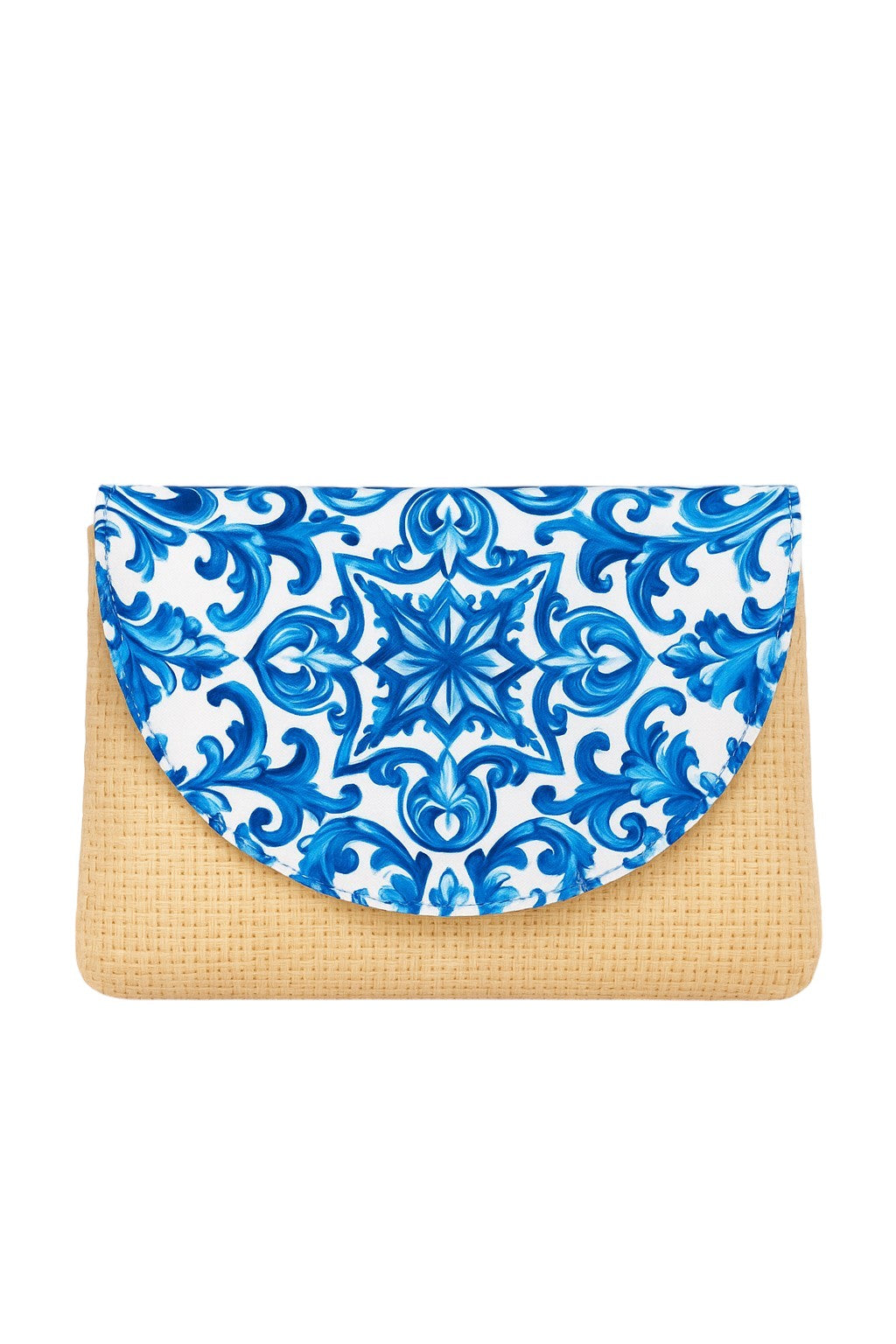 Clutch bag with blue floral pattern on a white background Dolce Gabbana Monza Outlet