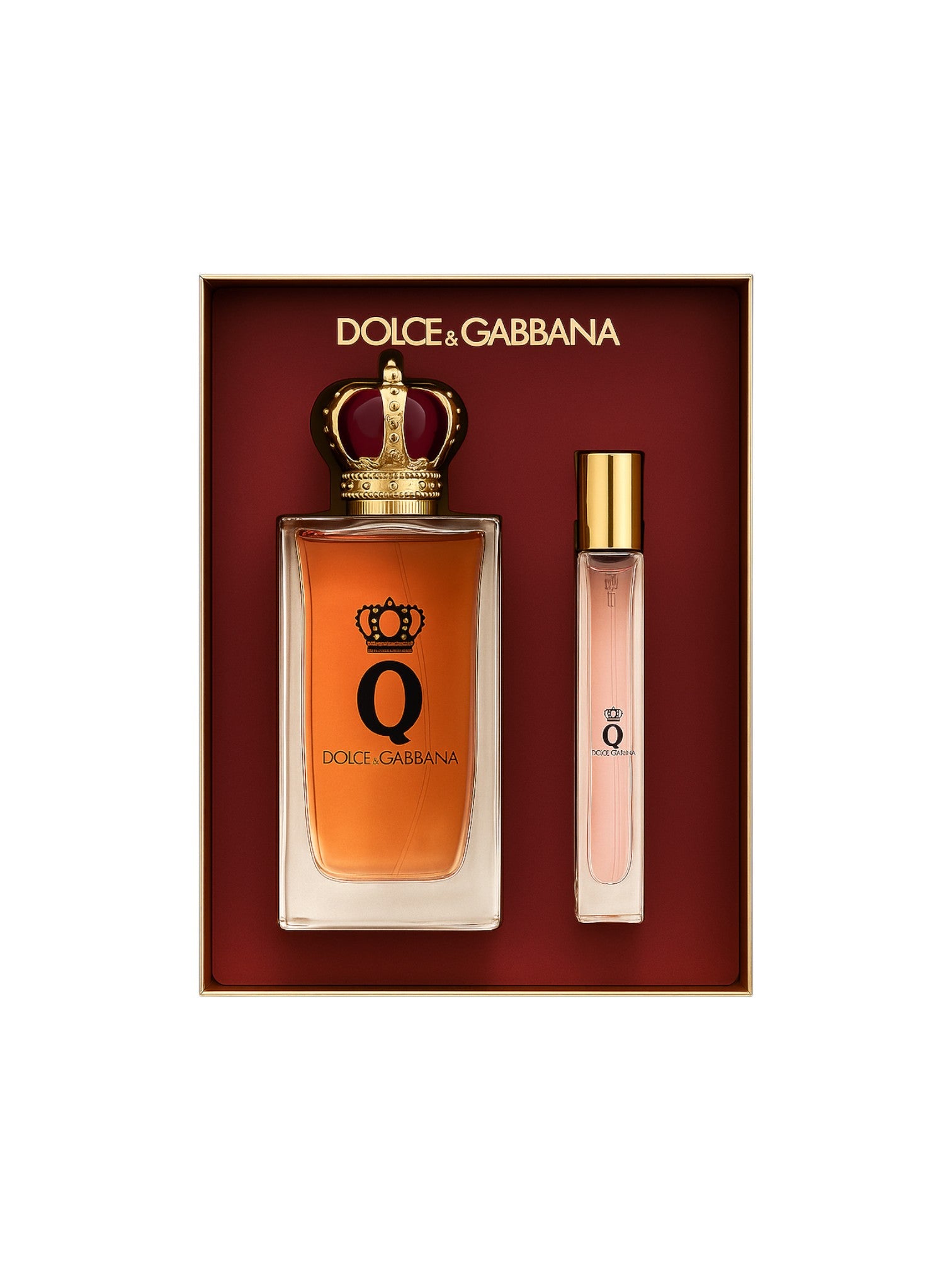Dolce & Gabbana perfume set with two bottles in a red box on a white background Dolce Gabbana Monza Outlet