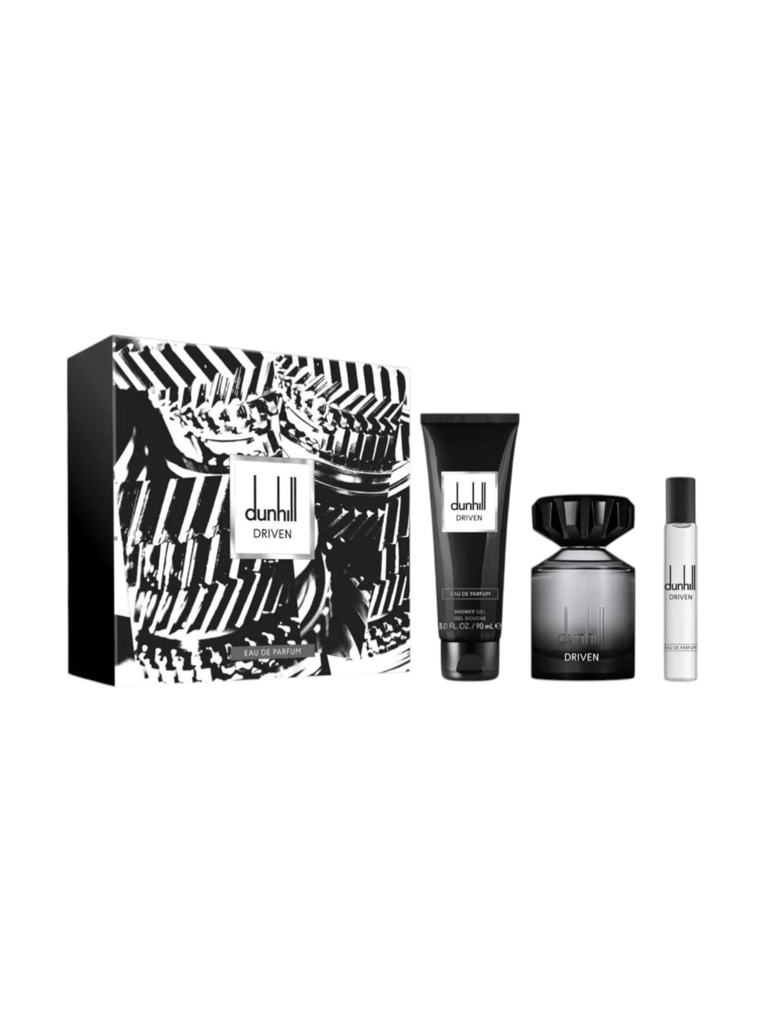 Dunhill perfume set with packaging on a white background. Dunhill, Monza Outlet, Monza Fashion, Shein Outlet