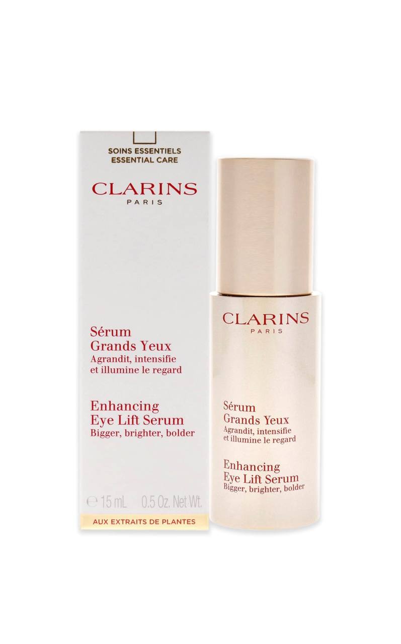 Clarins eye lift serum packaging on a white background monza outlet, Shein outlet, monza fashion