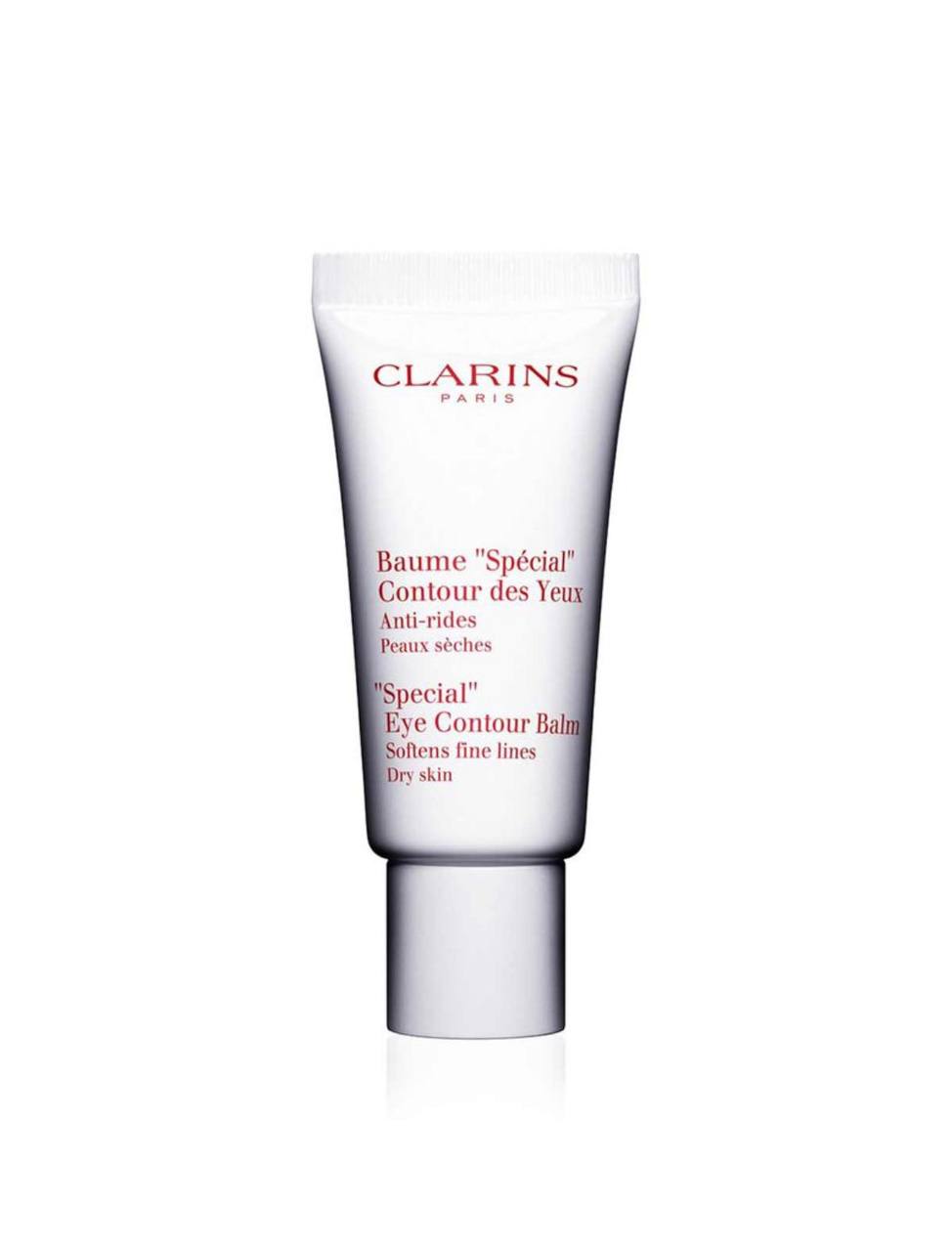 Clarins eye contour balm tube on a white background monza outlet, Shein outlet, monza fashion