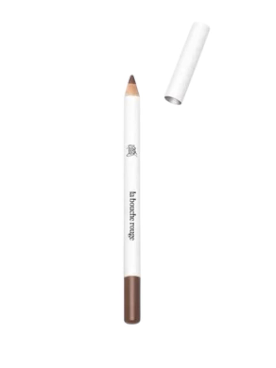 Makeup pencil with brown tip and white body on a white background Monza outlet, monza fashion, shein outlet, shien outlet