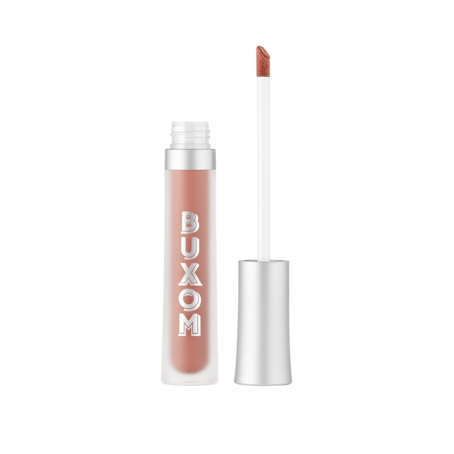 Lip gloss with applicator on a white background, featuring the brand Buxom. Monza Outlet