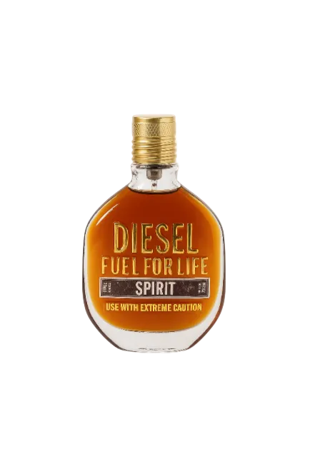 Bottle of Diesel Fuel for Life Spirit on a white background Diesel Monza Outlet