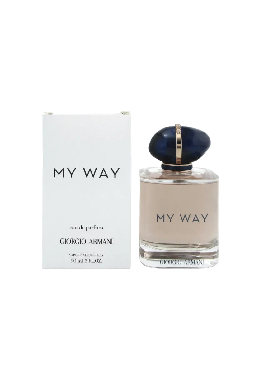 Giorgio Armani My Way perfume bottle and packaging on a white background. Giorgio Armani, Monza Outlet, Monza Fashion, Shein Outlet