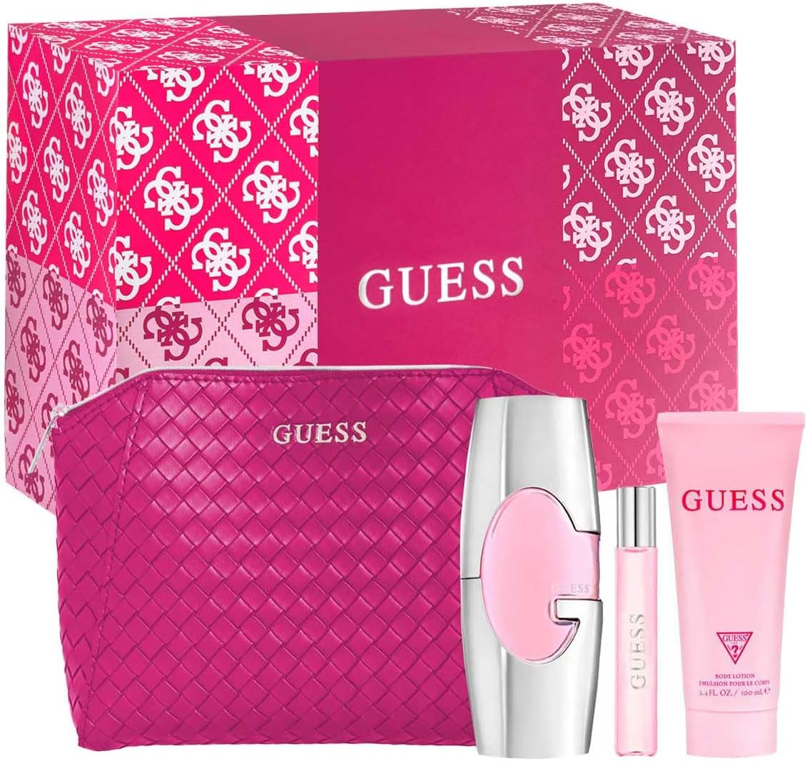 Guess perfume set with pink and silver elements on a white background Guess Monza Outlet