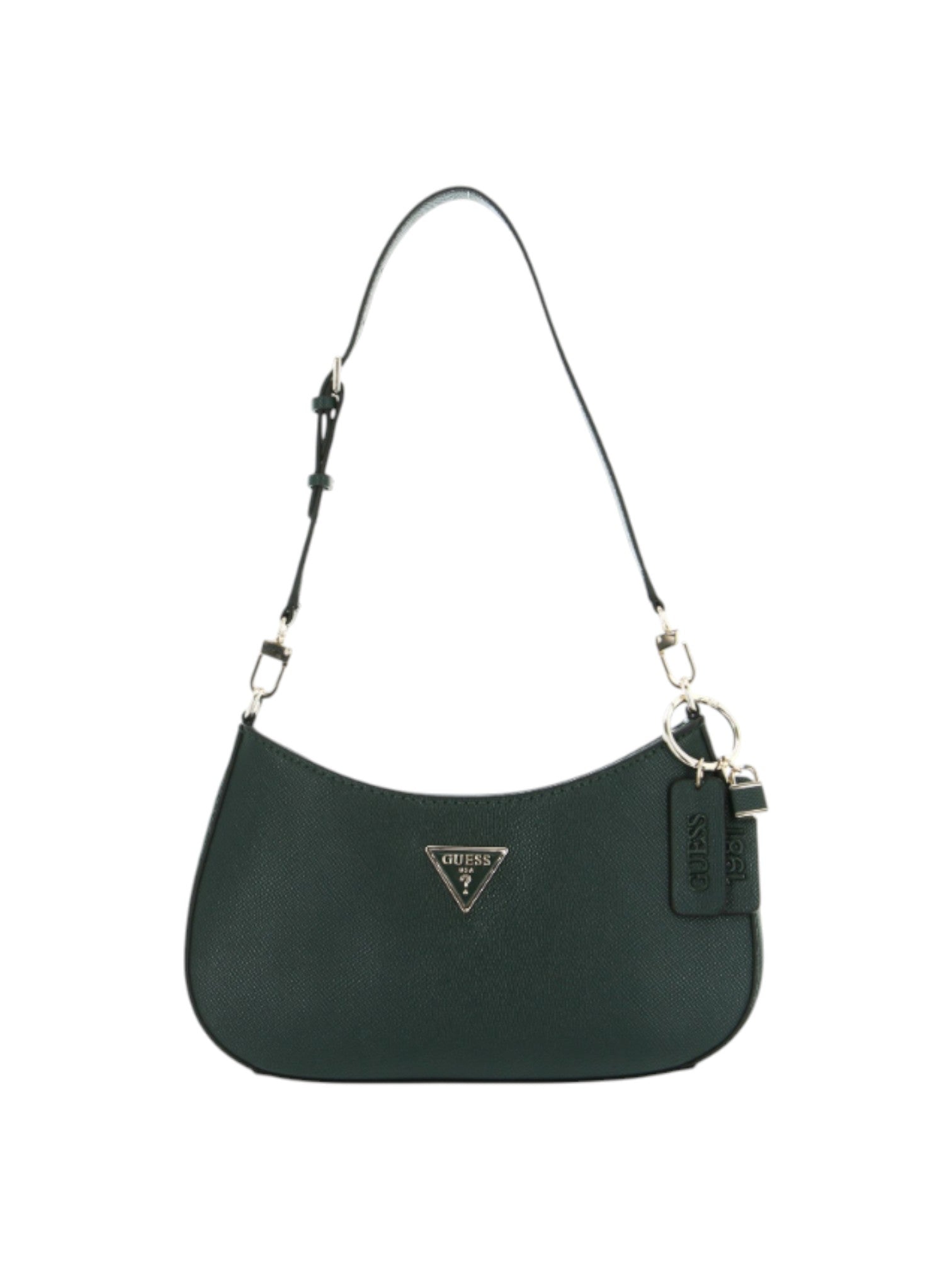 Green handbag with a brand logo on a white background. Guess, Monza Outlet, Monza Fashion, Shein Outlet