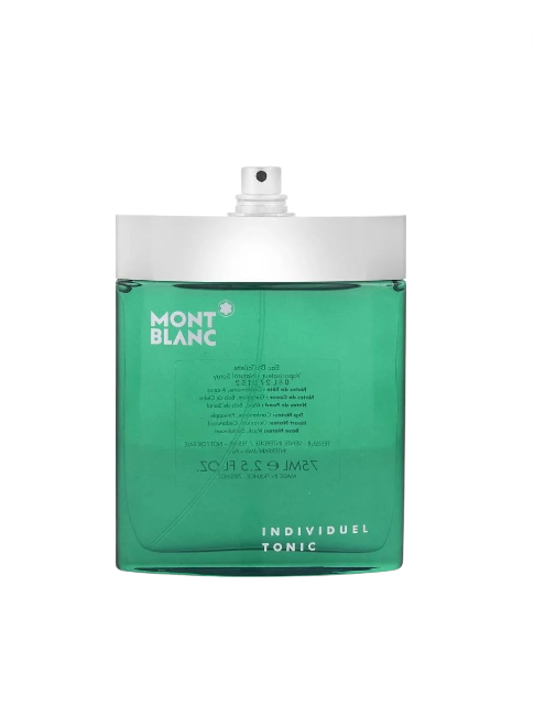 Green Mont Blanc bottle with white cap on a white background