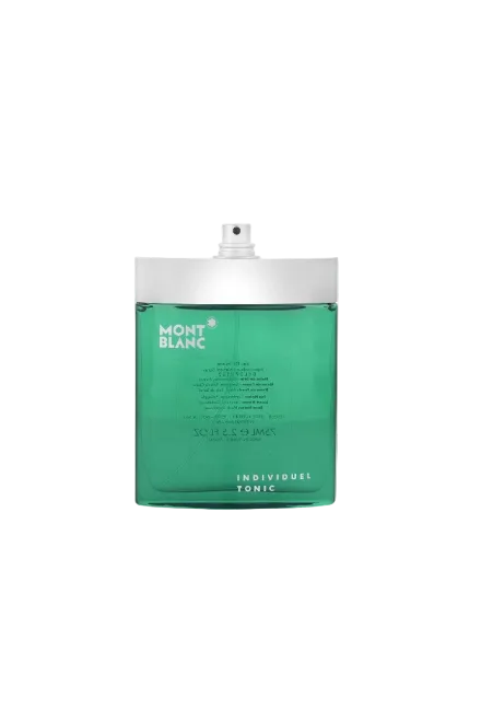 Green Mont Blanc bottle with white cap on a white background