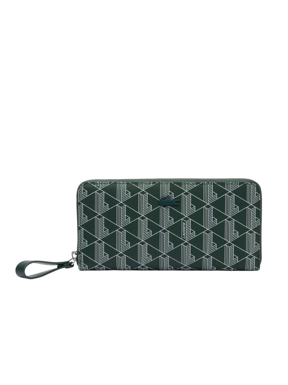 Lacoste Monogram Print Zip Wallet
