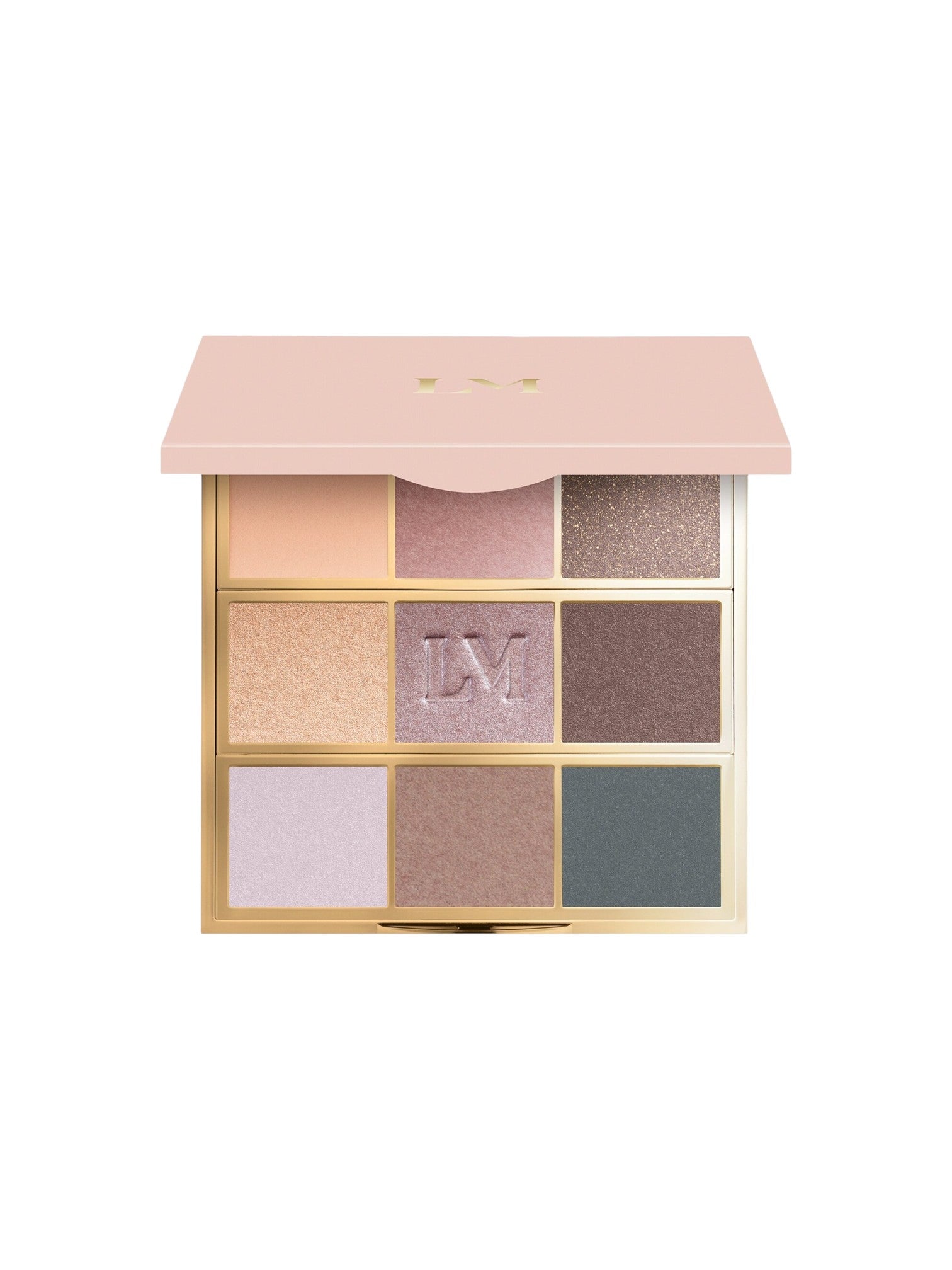 Makeup palette with various shades of eyeshadow on a white background. laura_mercier, Monza Outlet, Monza Fashion, Shein Outlet