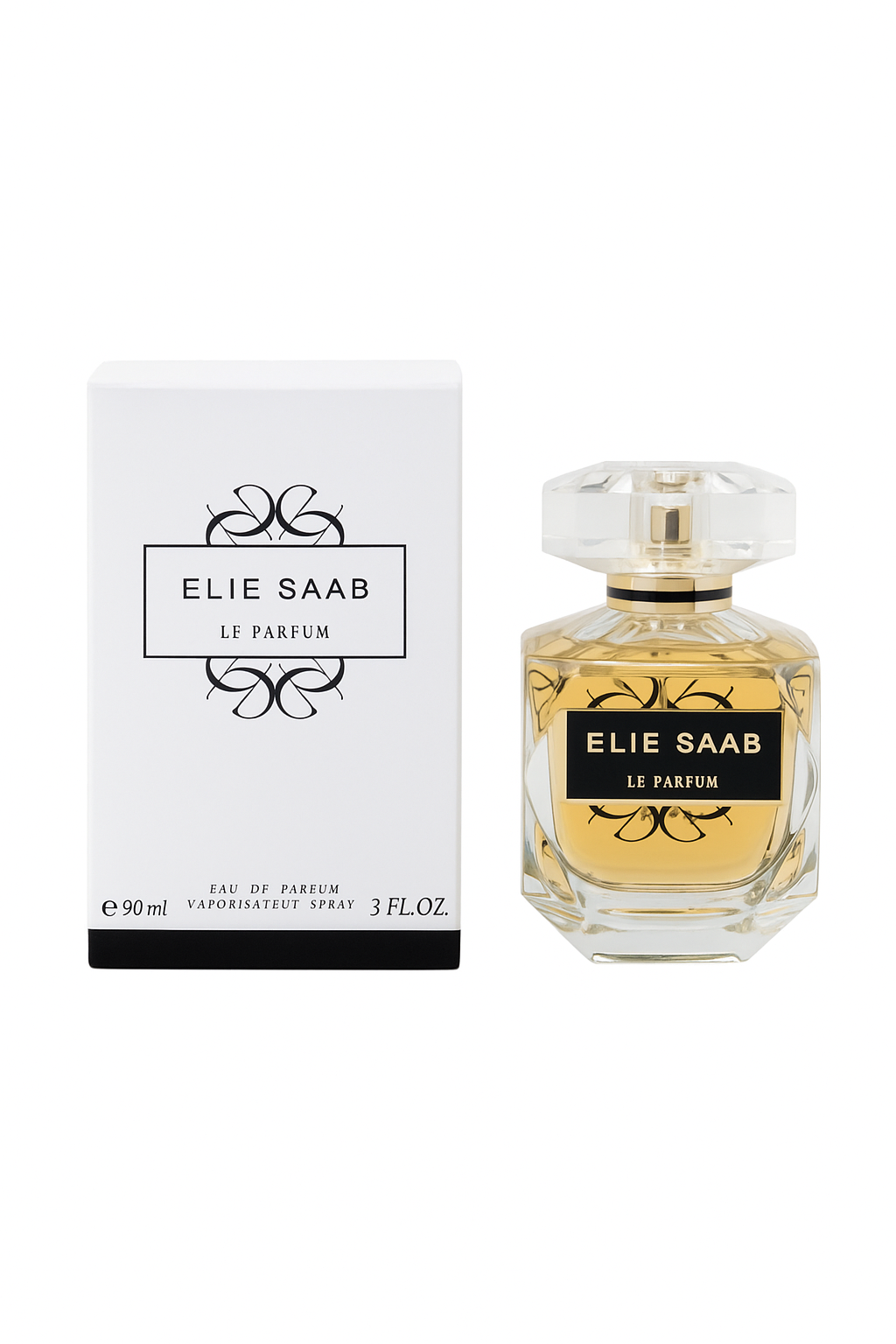 Elie Saab perfume bottle and packaging on a white background Monza Outlet