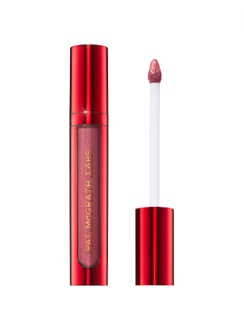Lip gloss with red casing and visible brand name on a white background. Pat McGrath Labs Monza Outlet