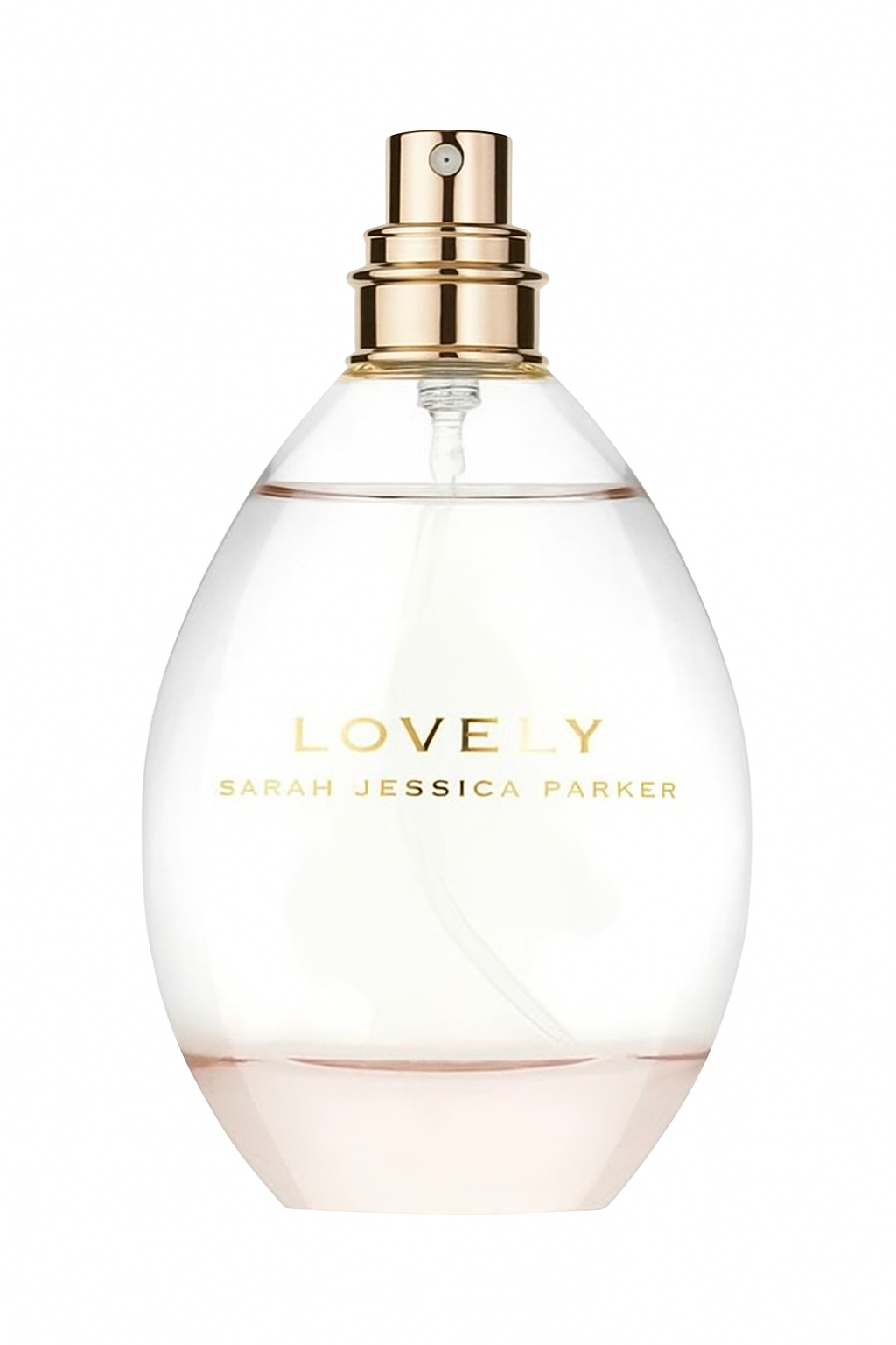 Perfume bottle labeled Lovely by Sarah Jessica Parker on a white background Monza Outlet