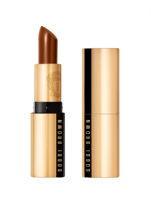 Bobbi Brown lipstick with gold casing on a white background. Monza Outlet