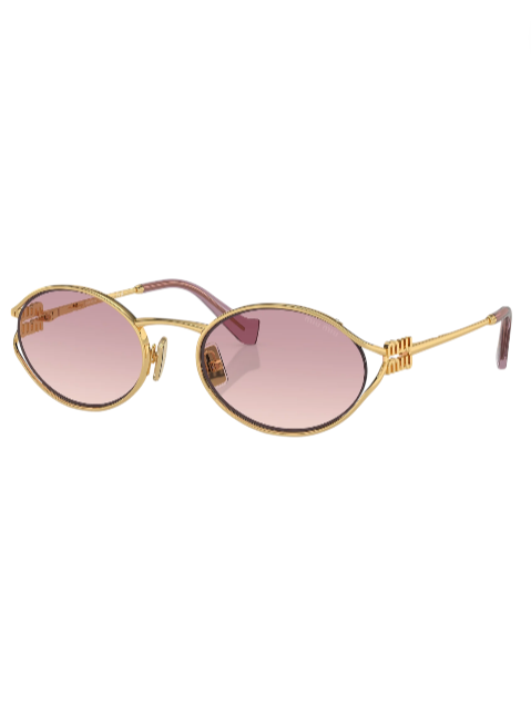 Gold-framed sunglasses with pink lenses on a white background Monza Outlet, Monza Fashion, Shein Outlet