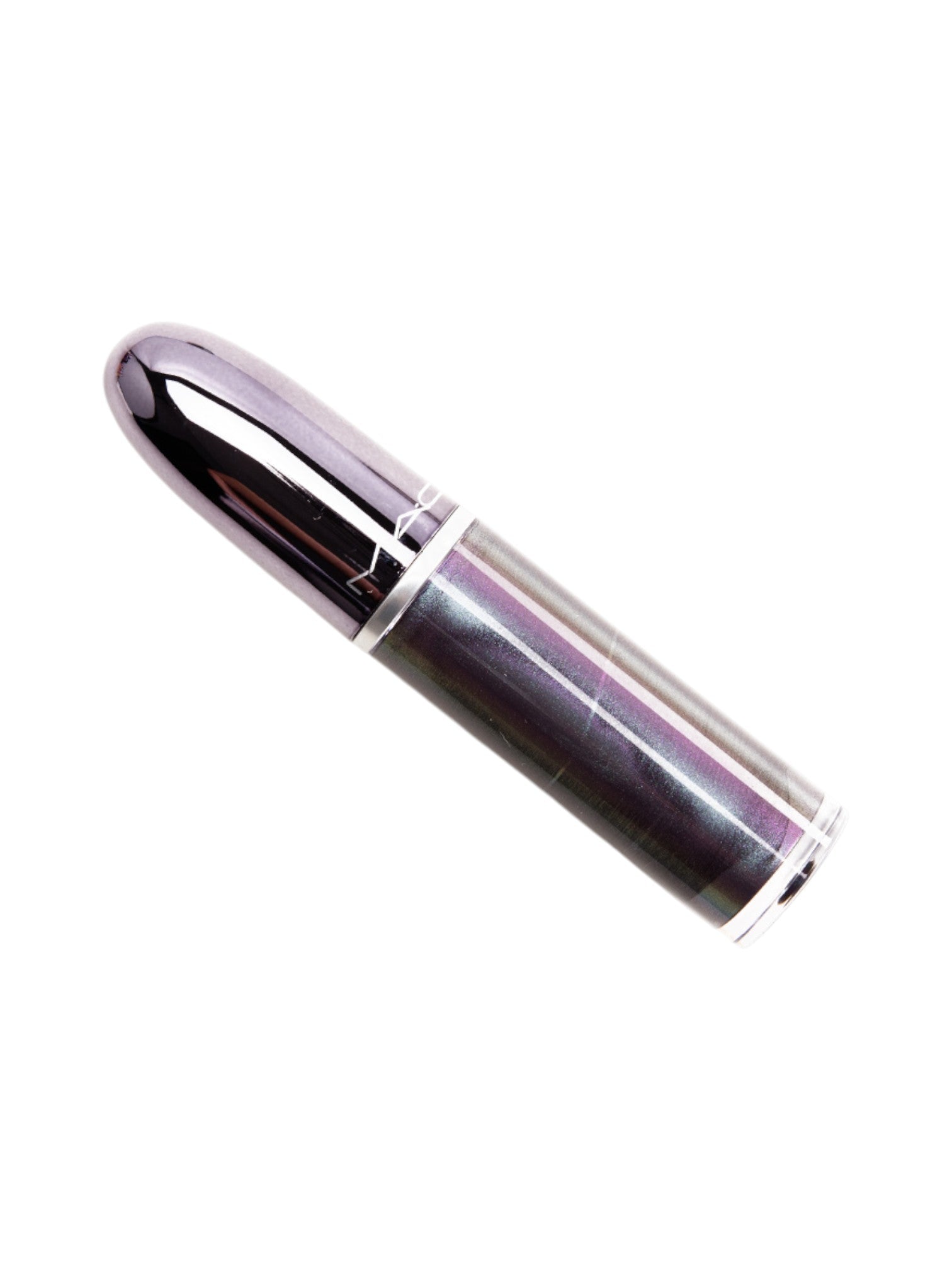 Chrome cylindrical object on a white background. MAC, Monza Outlet, Monza Fashion, Shein Outlet