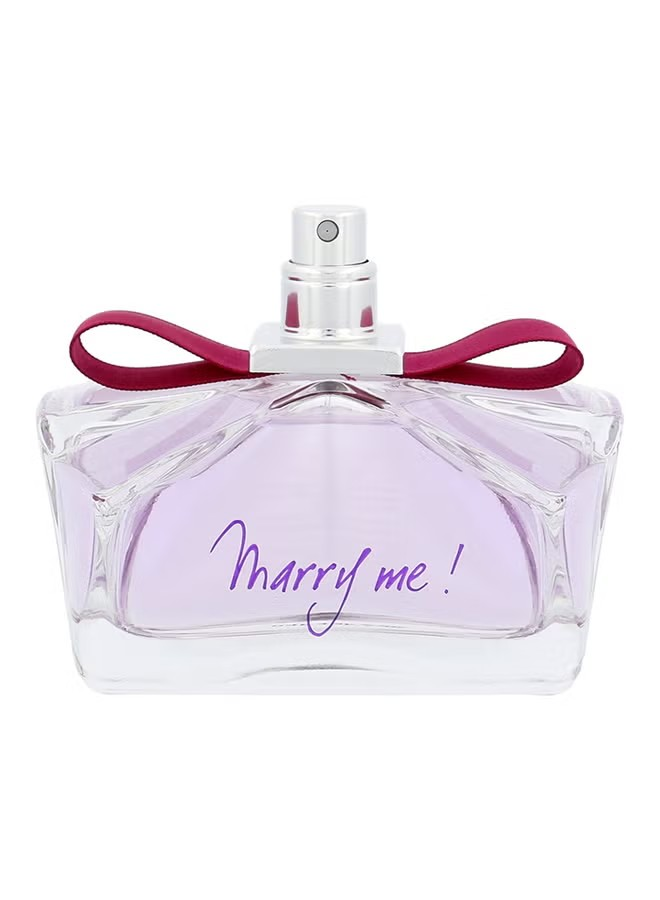 Perfume bottle with 'Marry me!' text on a white background