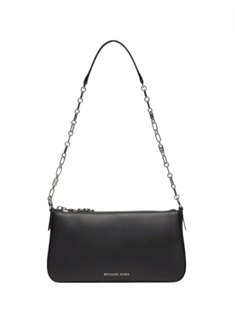 Black handbag with chain strap on a white background Michael Kors Monza Outlet