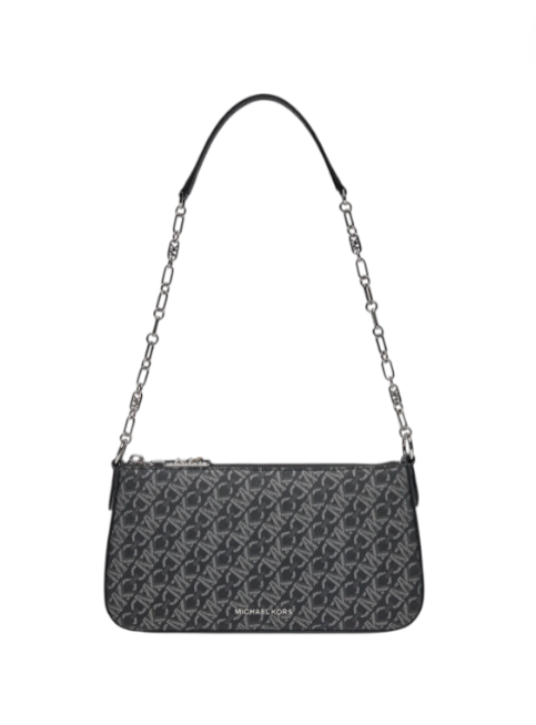 Black handbag with chain strap on a white background Michael Kors Monza Outlet