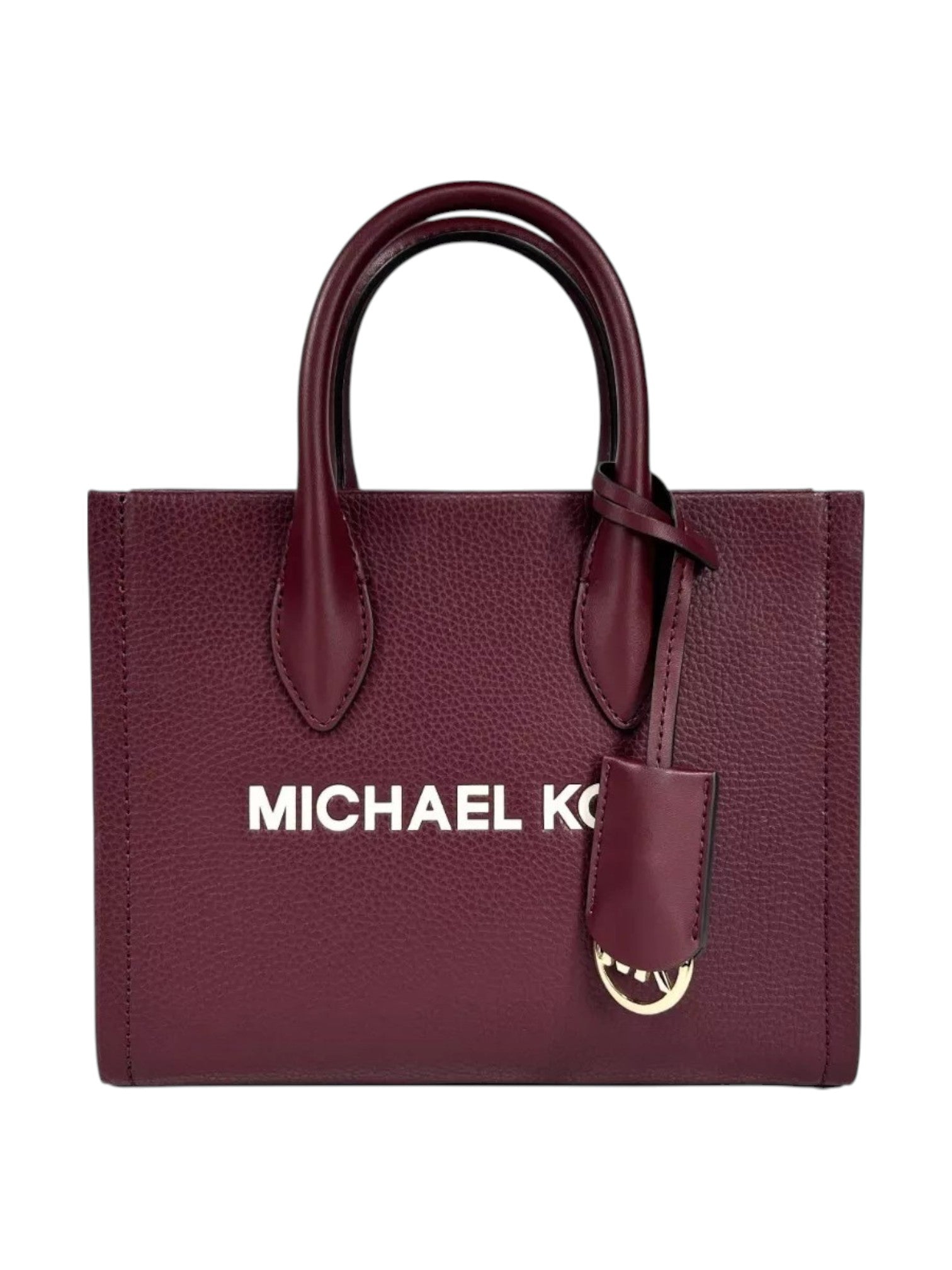 Burgundy handbag with Michael Kors logo on a white background Michael Kors Monza Outlet