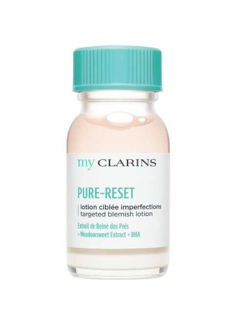 Bottle of my Clarins Pure-Reset lotion on a white background monza outlet, Shein outlet, monza fashion