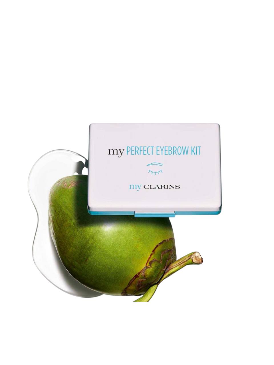 Clarins eyebrow kit with a green pear on a white background monza outlet, Shein outlet, monza fashion