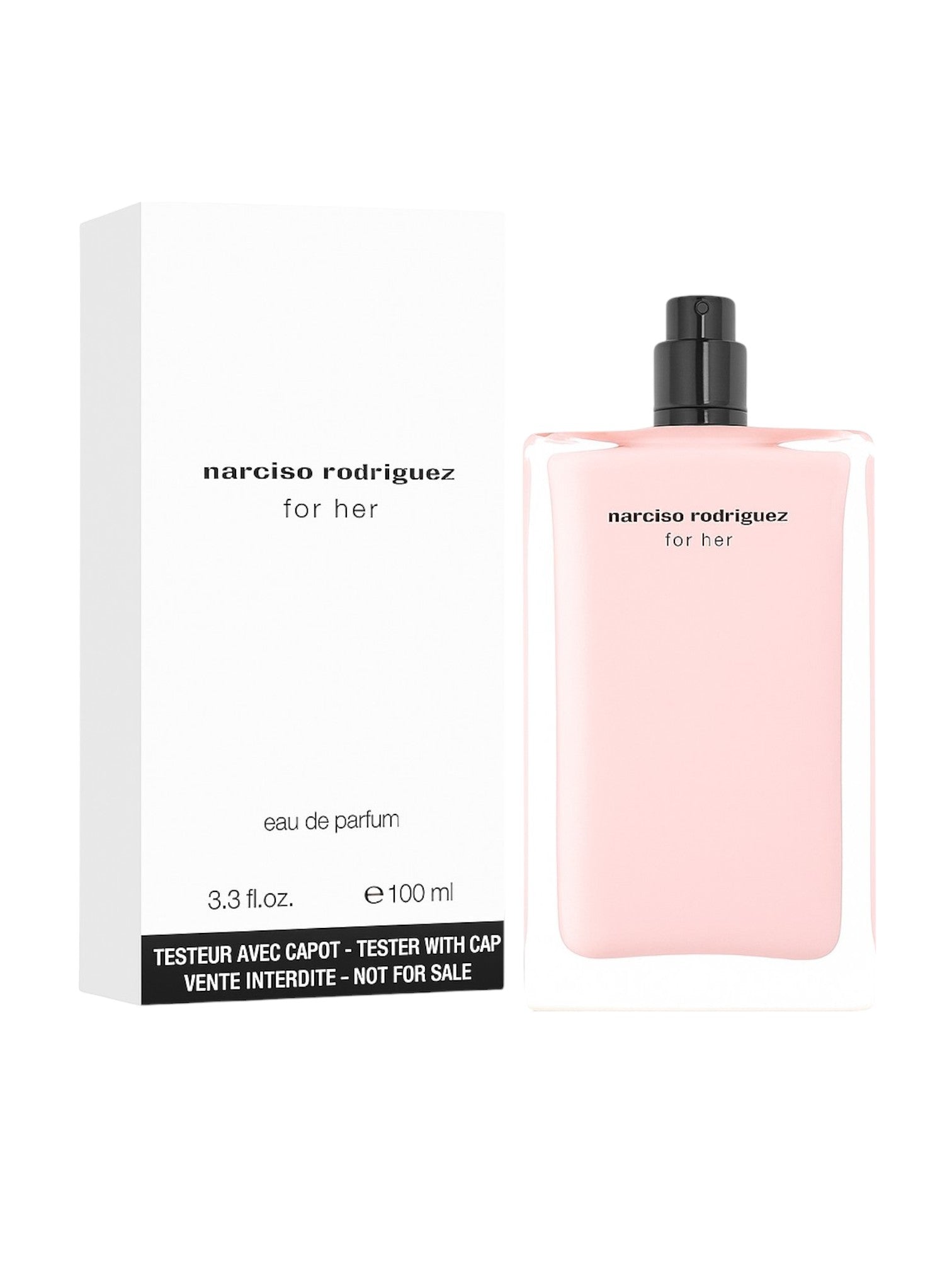 Narciso Rodriguez for Her eau de parfum bottle and packaging on a white background Narciso Rodriguez
