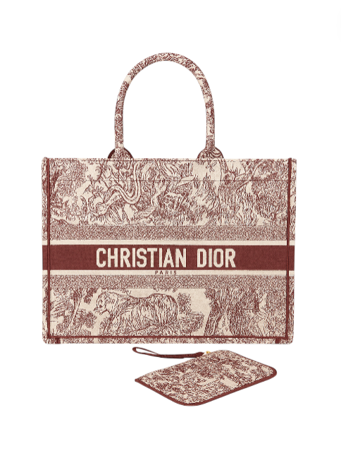 Christian Dior bag with a patterned design and visible brand name on a white background. Dior Monza Outlet