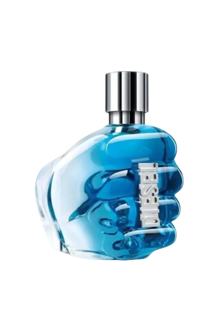 Blue perfume bottle with silver cap on a white background Monza Outlet, Monza Fashion, Shein Outlet