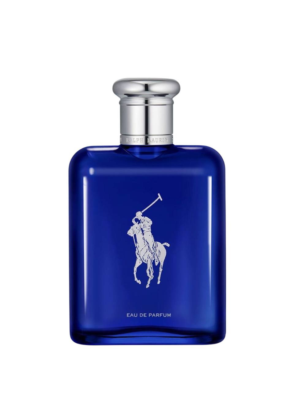 Blue Ralph Lauren Polo Eau de Parfum bottle on a white background Monza Outlet