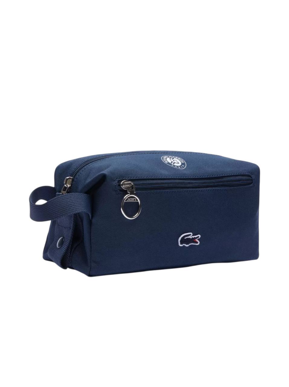 Navy blue toiletry bag with a brand logo on a white background, Chanel, Monza Outlet, Monza Fashion, Shein Outlet