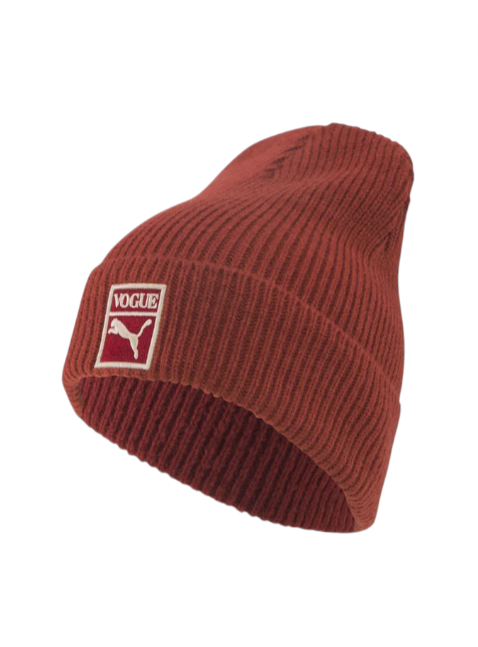 Brown knit beanie with Vogue logo on a white background Puma Monza Outlet