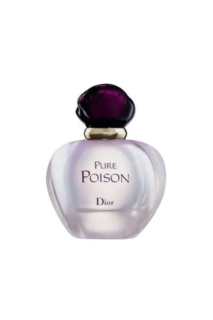 Dior Pure Poison perfume bottle on a white background. Dior Monza Outlet