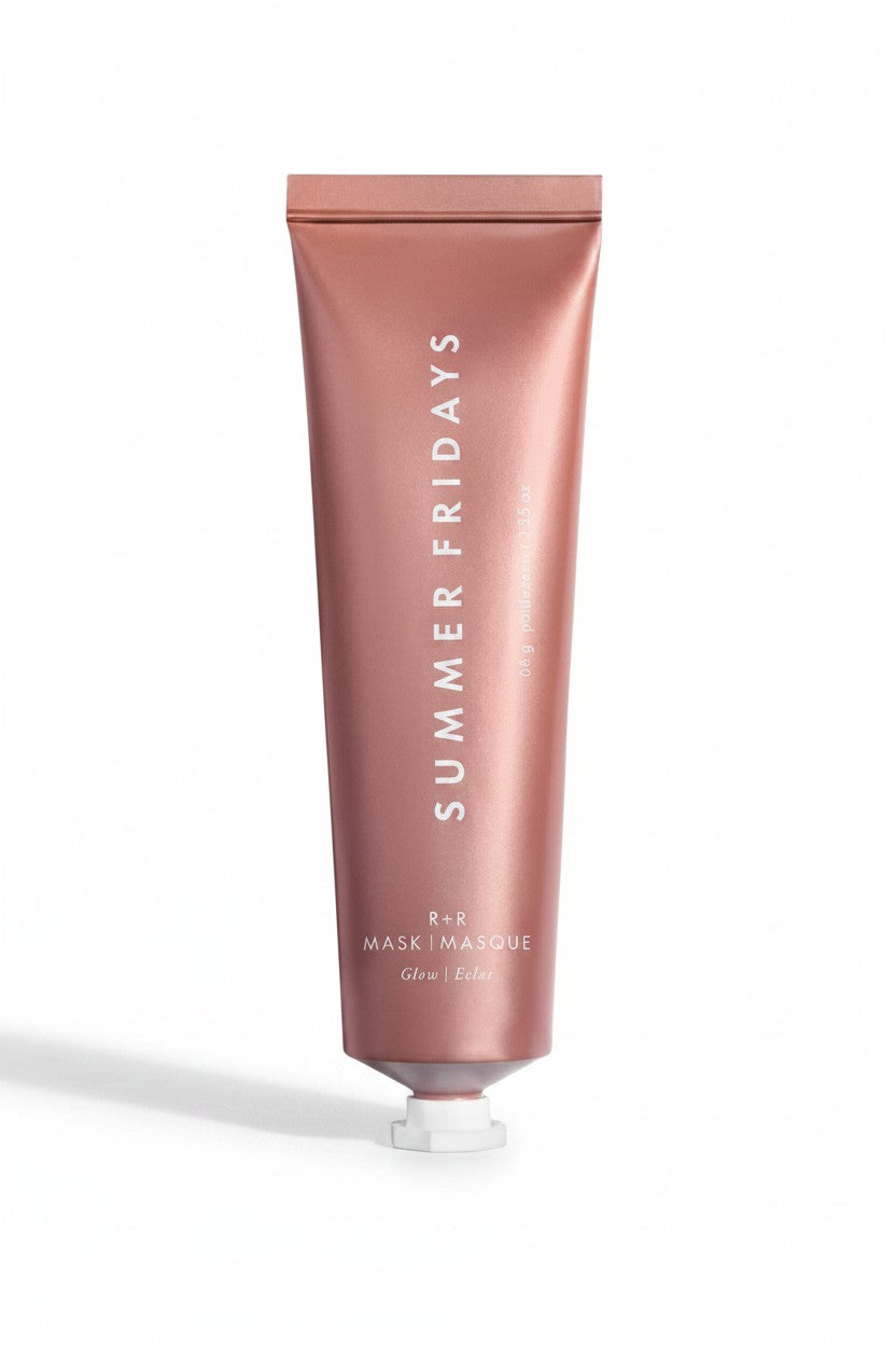 Pink tube of Summer Fridays mask on a white background. Summer Fridays, Monza Outlet, Monza Fashion, Shein Outlet